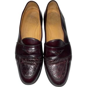 Church's Red Burgundy Genuine Crocodile Leather Penny Loafers      Size: 12M